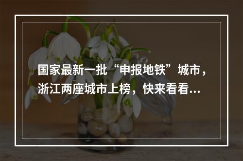 国家最新一批“申报地铁”城市，浙江两座城市上榜，快来看看是你家乡吗？