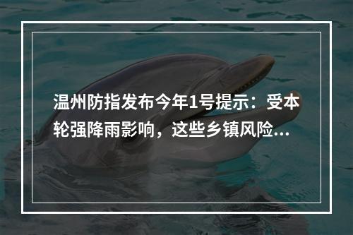 温州防指发布今年1号提示：受本轮强降雨影响，这些乡镇风险较大