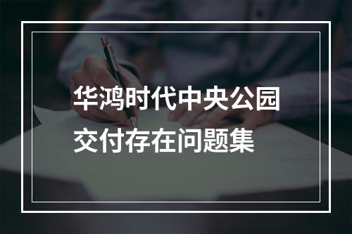 华鸿时代中央公园交付存在问题集