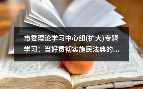 市委理论学习中心组(扩大)专题学习：当好贯彻实施民法典的示范表率