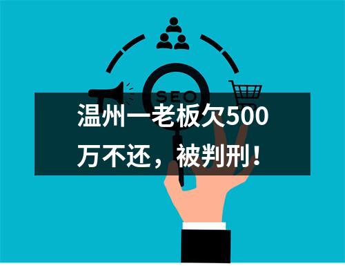 温州一老板欠500万不还，被判刑！