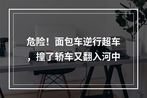 危险！面包车逆行超车，撞了轿车又翻入河中