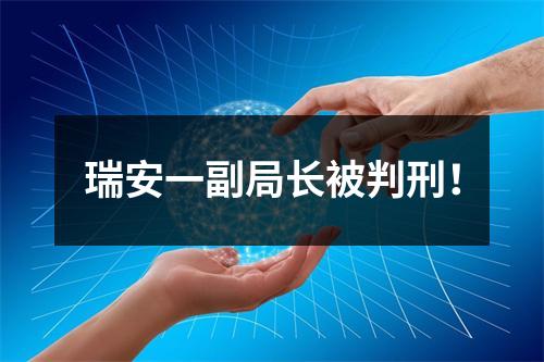 瑞安一副局长被判刑！