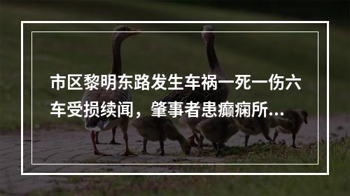市区黎明东路发生车祸一死一伤六车受损续闻，肇事者患癫痫所致精神障碍