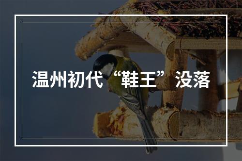温州初代“鞋王”没落