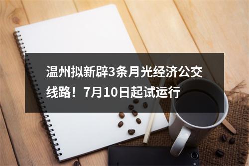温州拟新辟3条月光经济公交线路！7月10日起试运行