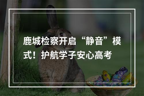 鹿城检察开启“静音”模式！护航学子安心高考