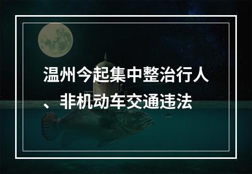 温州今起集中整治行人、非机动车交通违法