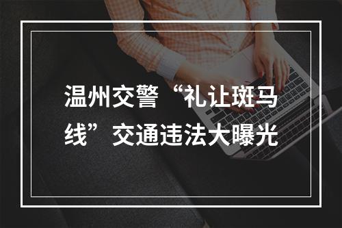 温州交警“礼让斑马线”交通违法大曝光