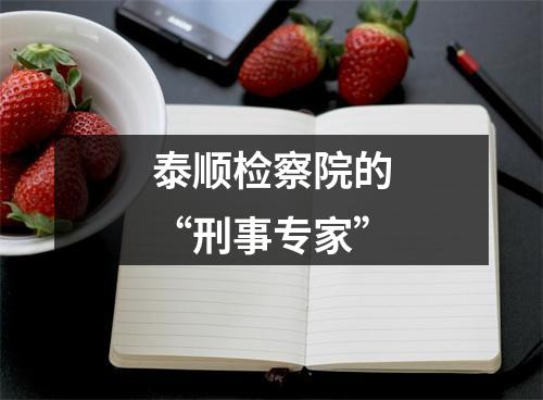 泰顺检察院的“刑事专家”