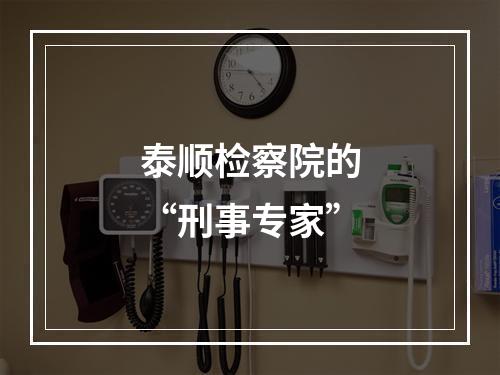 泰顺检察院的“刑事专家”