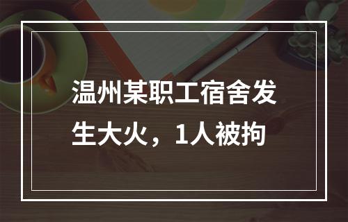 温州某职工宿舍发生大火，1人被拘