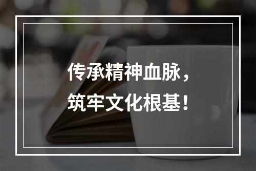 传承精神血脉，筑牢文化根基！