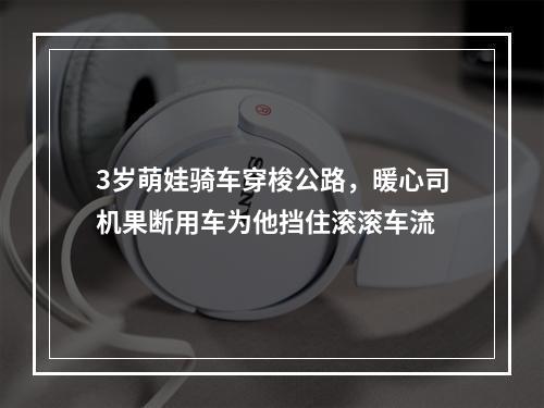 3岁萌娃骑车穿梭公路，暖心司机果断用车为他挡住滚滚车流
