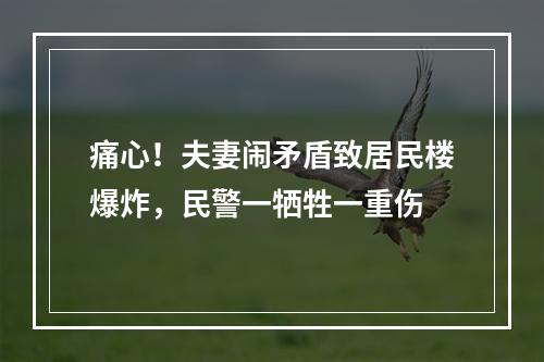 痛心！夫妻闹矛盾致居民楼爆炸，民警一牺牲一重伤