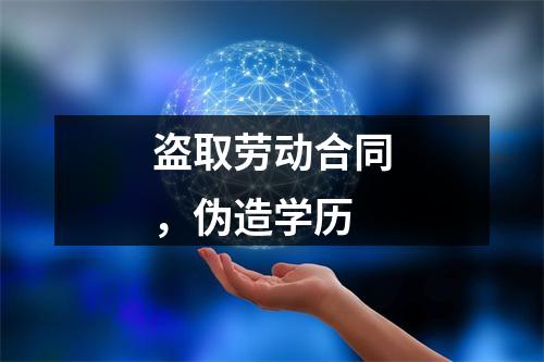 盗取劳动合同，伪造学历