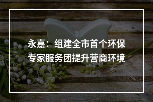 永嘉：组建全市首个环保专家服务团提升营商环境