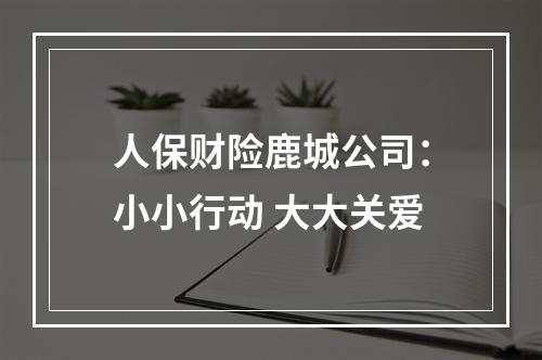 人保财险鹿城公司：小小行动 大大关爱