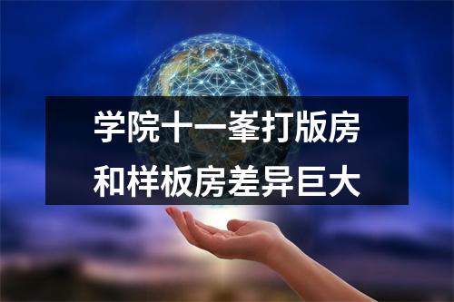 学院十一峯打版房和样板房差异巨大