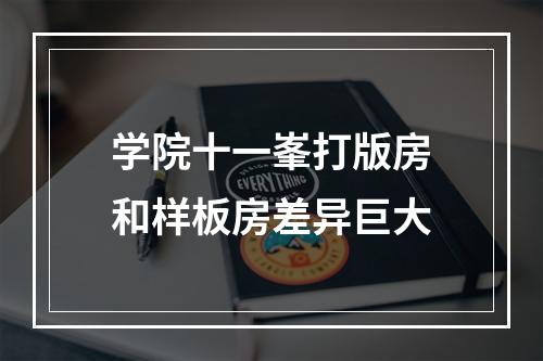 学院十一峯打版房和样板房差异巨大
