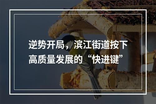 逆势开局，滨江街道按下高质量发展的“快进键”