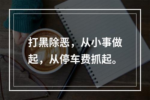 打黑除恶，从小事做起，从停车费抓起。