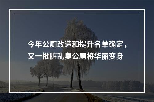 今年公厕改造和提升名单确定，又一批脏乱臭公厕将华丽变身