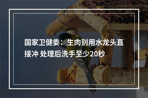 国家卫健委：生肉别用水龙头直接冲 处理后洗手至少20秒