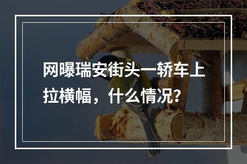 网曝瑞安街头一轿车上拉横幅，什么情况？