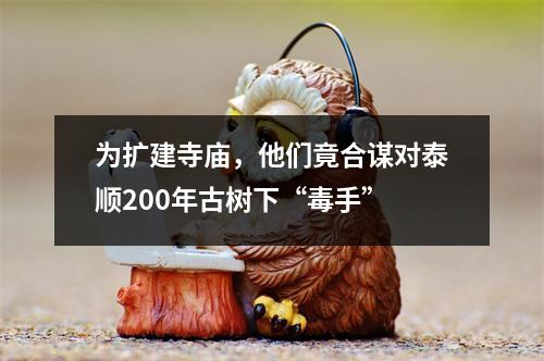 为扩建寺庙，他们竟合谋对泰顺200年古树下“毒手”