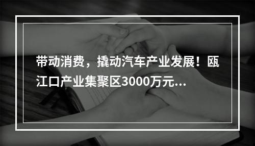 带动消费，撬动汽车产业发展！瓯江口产业集聚区3000万元补贴消费者