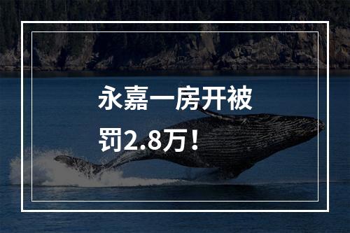 永嘉一房开被罚2.8万！