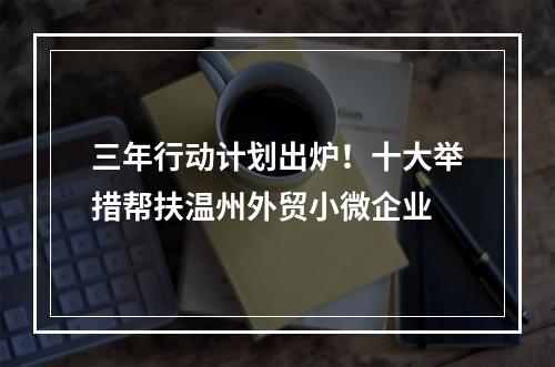 三年行动计划出炉！十大举措帮扶温州外贸小微企业