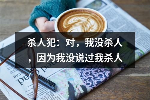 杀人犯：对，我没杀人，因为我没说过我杀人