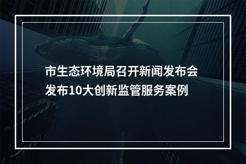 市生态环境局召开新闻发布会 发布10大创新监管服务案例