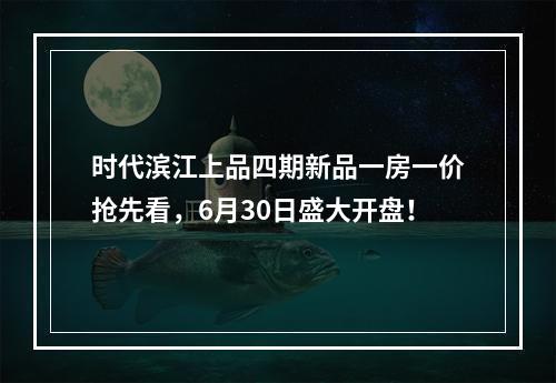 时代滨江上品四期新品一房一价抢先看，6月30日盛大开盘！