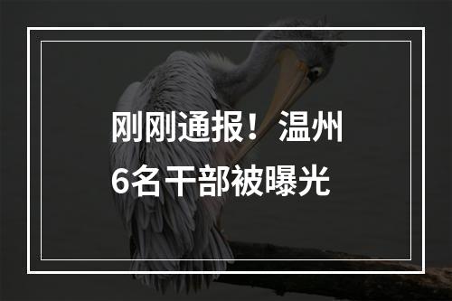 刚刚通报！温州6名干部被曝光