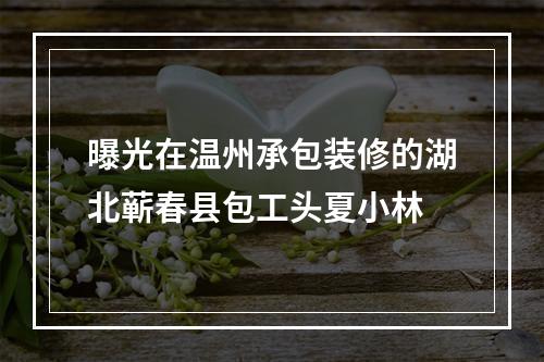 曝光在温州承包装修的湖北蕲春县包工头夏小林