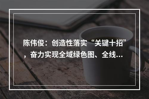 陈伟俊：创造性落实“关键十招”，奋力实现全域绿色图、全线满堂红