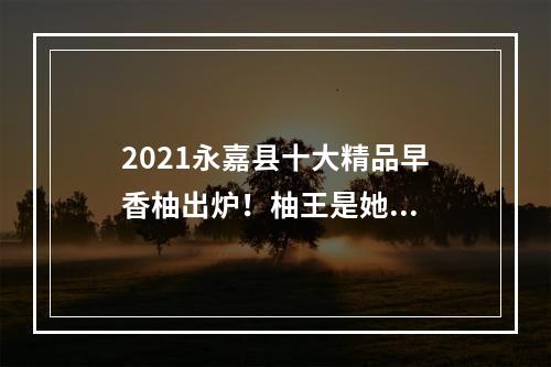 2021永嘉县十大精品早香柚出炉！柚王是她...