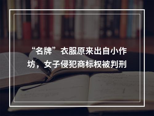 “名牌”衣服原来出自小作坊，女子侵犯商标权被判刑