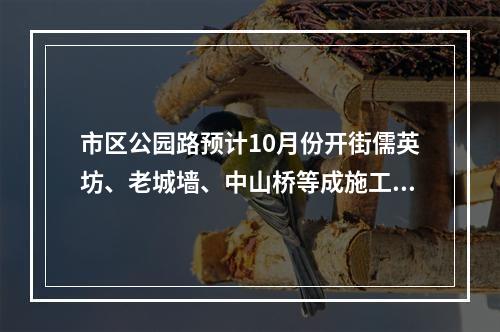 市区公园路预计10月份开街儒英坊、老城墙、中山桥等成施工重点