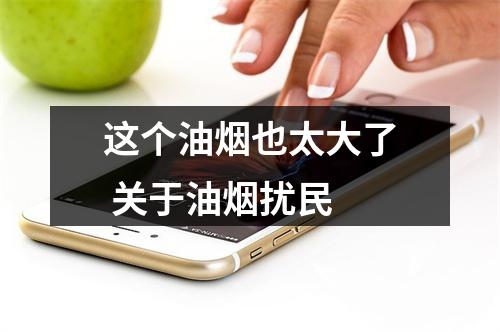 这个油烟也太大了 关于油烟扰民
