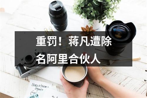 重罚！蒋凡遭除名阿里合伙人