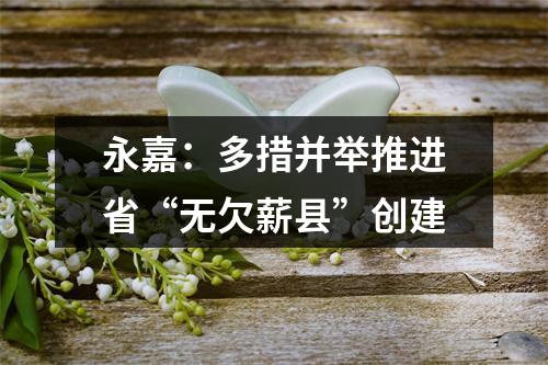 永嘉：多措并举推进省“无欠薪县”创建