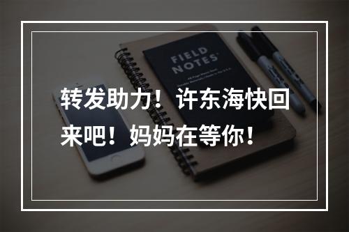 转发助力！许东海快回来吧！妈妈在等你！