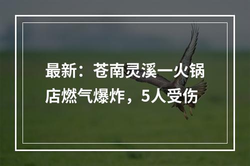 最新：苍南灵溪一火锅店燃气爆炸，5人受伤