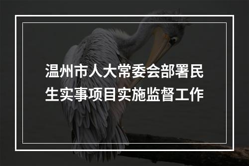 温州市人大常委会部署民生实事项目实施监督工作