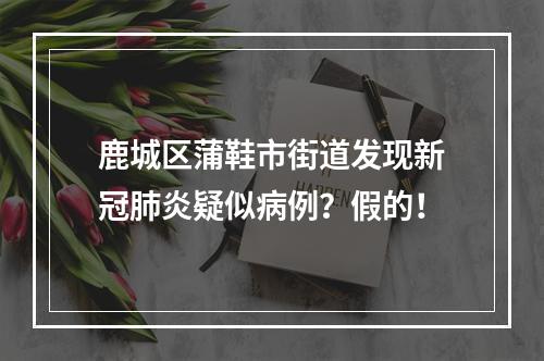 鹿城区蒲鞋市街道发现新冠肺炎疑似病例？假的！