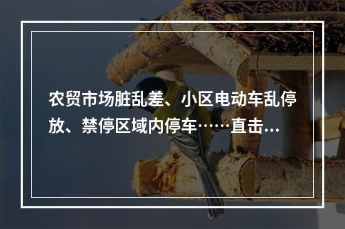 农贸市场脏乱差、小区电动车乱停放、禁停区域内停车……直击市区这些不文明 ...